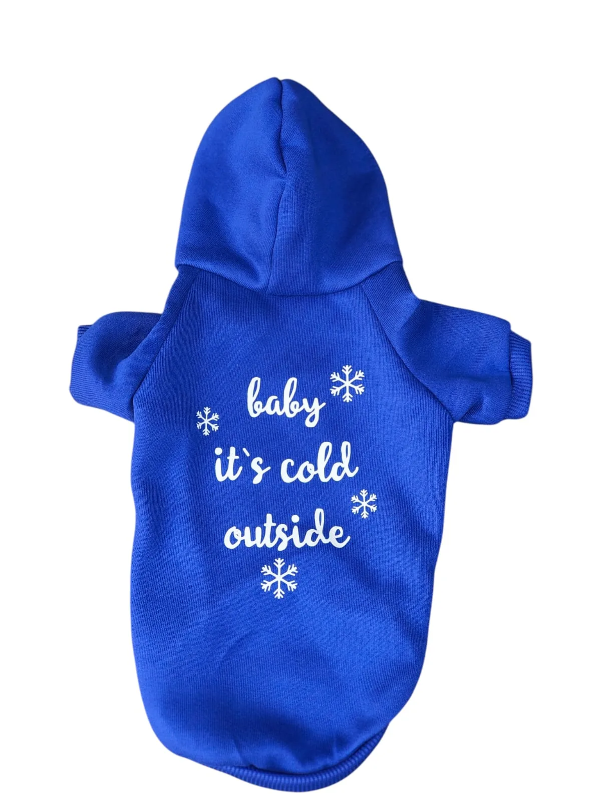 Blue "Baby It's Cold Outside" Hoodie - L