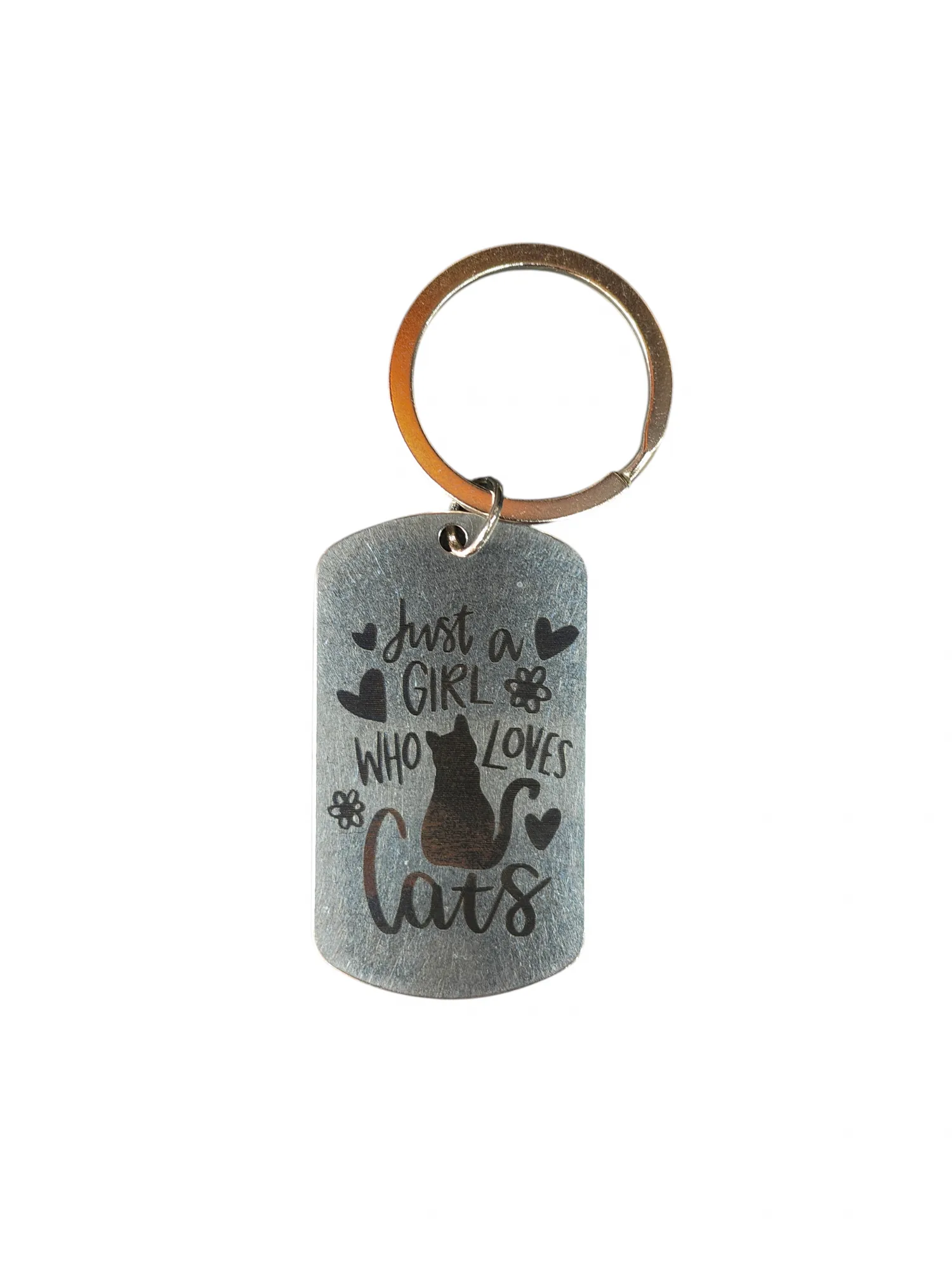 Just a Girl Who Loves Cats metal keychain