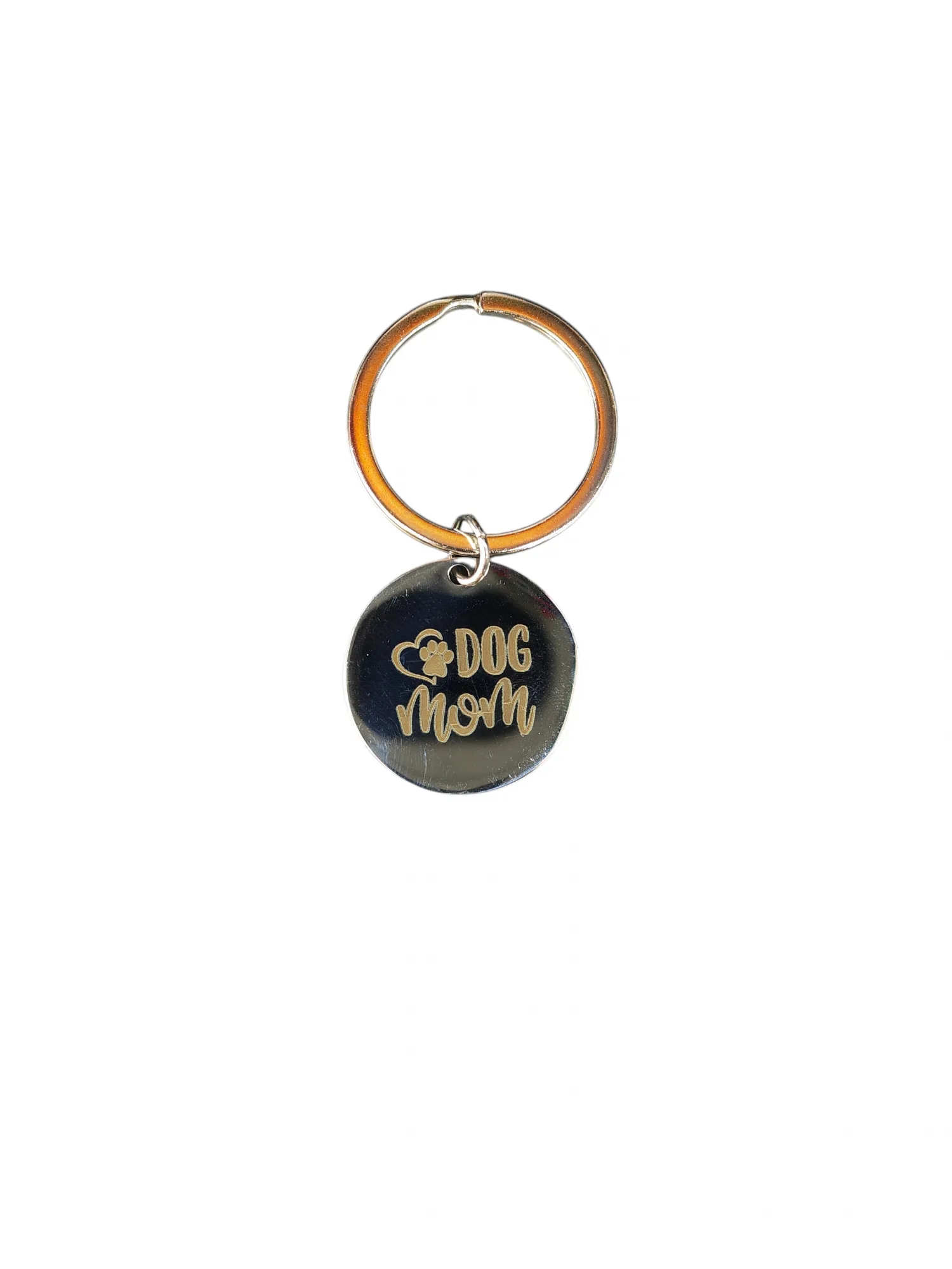 DOG Mom metal keychain