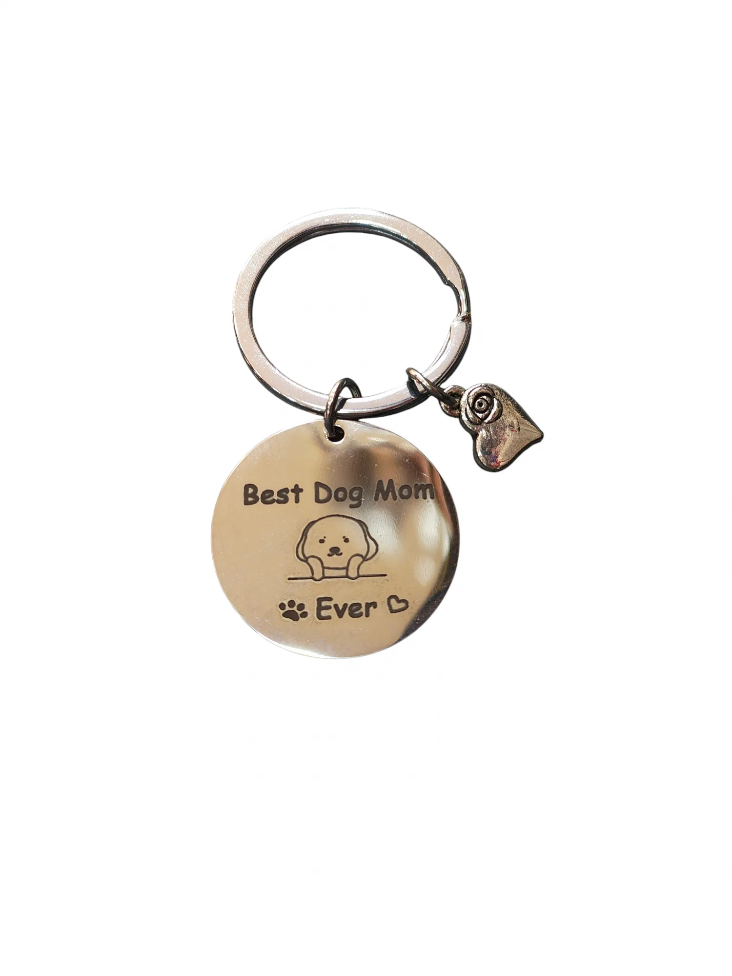 Best Dog Mom Ever metal keychain