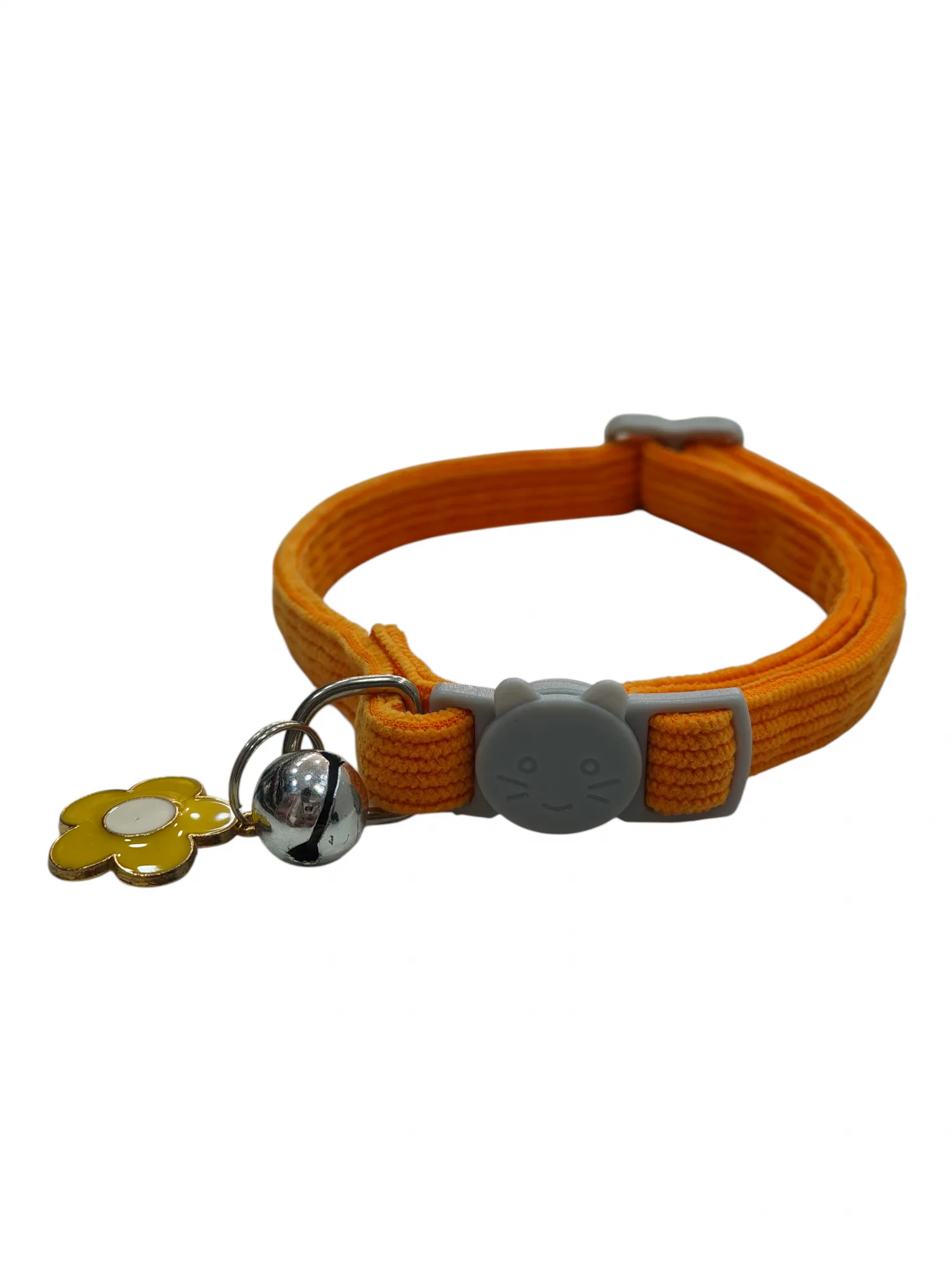 Orange flower cat collar